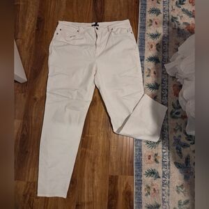Eileen Fisher White Slim Jeans, Size XL